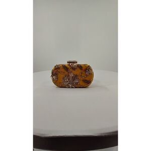 Lulus Women Silvina Golden Yellow Beaded Sequin Floral Box Clutch Bags One Size